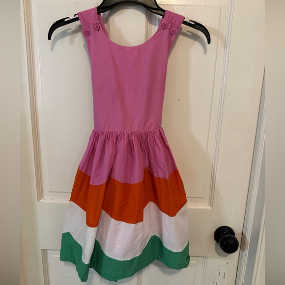Mini Boden Girls Rainbow Striped Cross Back Straps Sundress Size 7-8Y - Picture 3 of 13